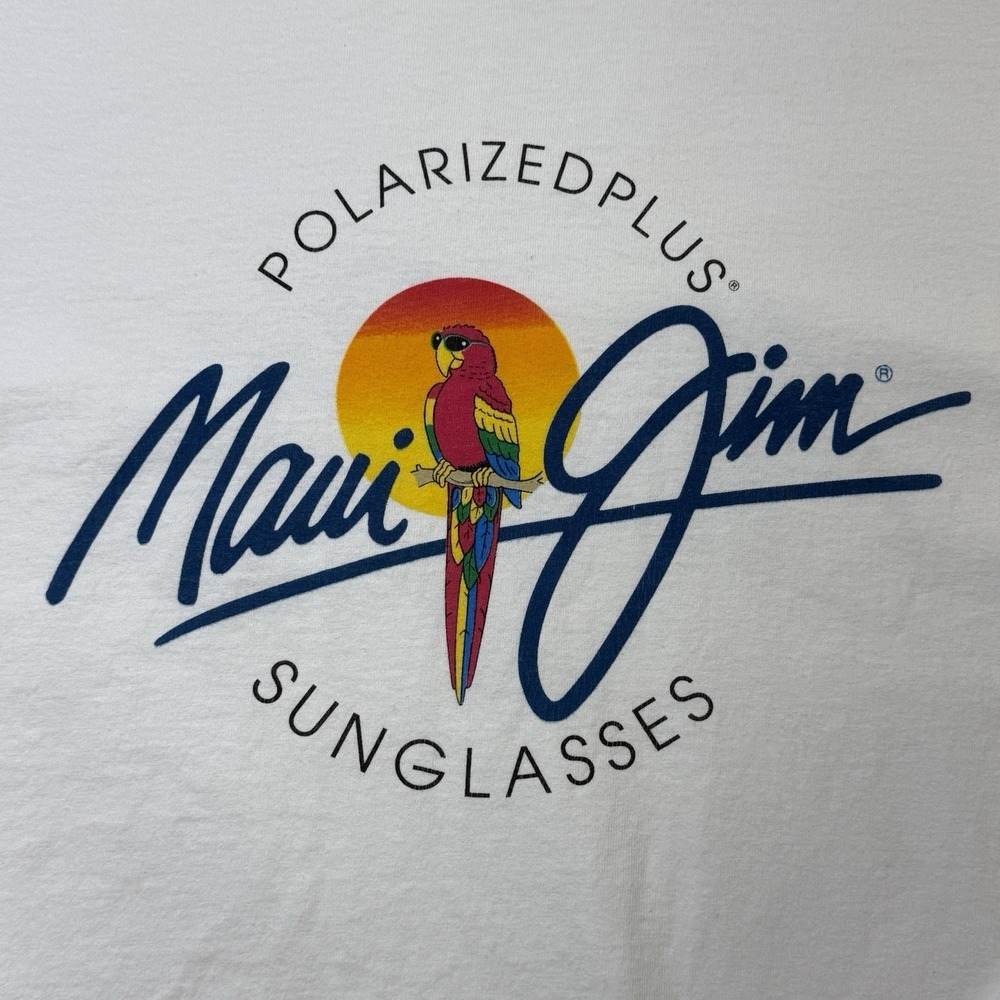 Vintage Maui Jim Sunglasses Shirt USA Made Graphic Logo L Surf Tee - Picture 11 of 11